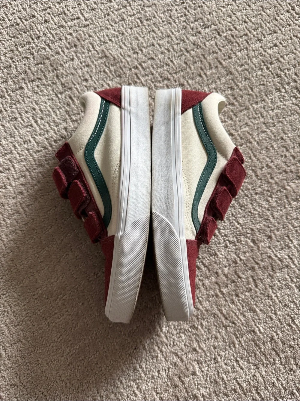 Vans Burgundy Suede Velcro Sneakers